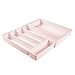 mDesign Adjustable, Expandable Plastic Kitchen Cabinet Drawer Storage Organizer Tray - for Storing Organizing Cutlery, Spoons, Cooking Utensils, Gadgets - Light Pink/Blush