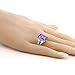 Gem Stone King 925 Sterling Silver Purple Amethyst and White Topaz Engagement Ring For Women (7.04 Cttw, Gemstone February Birthstone, Emerald Cut 14X10MM, Available in Size 5,6,7,8,9)