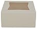 SCT White Window Bakery Boxes with Attached Flip Top, 4-Corner Beers Design, 6 x 6 x 3, White, Paper, 200/Carton