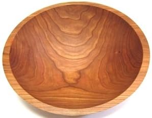 17 Inch Solid Wood Salad Bowl - Choose From Cherry, Maple, Red Oak or Beech (Cherrywood) - Holland Bowl Mill