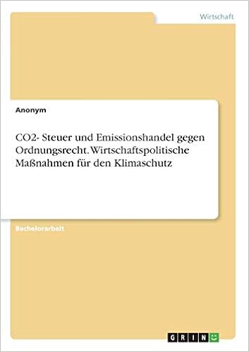 Co2 Steuer Und Emissionshandel Gegen Ordnungsrecht Wirtschaftspolitische Massnahmen Fur Den Klimaschutz Amazon De Anonym Bucher