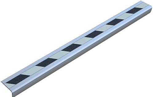 DMD Direct 14.223.4X1 Anti-Slip Aluminium Safe Edge m2 Glow in Dark Hazard, Green, 53 x 610 x 31mm