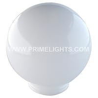 PrimeLights 12" White Round Plastic Post Top Globe - Outdoor Pole - 3.91" Neck Fitter