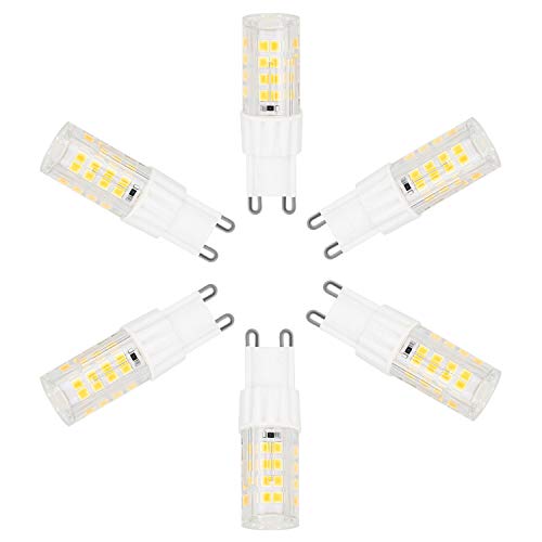 G9 LED Light Bulb 5W(40W Halogen Bulb Equivalent) 400LM G9 Bi-Pin Base, Non-dimmable AC 110-130V LED Bulbs for Home Lighting,6 Pack (Warm White)