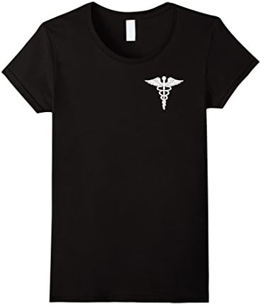 Women's Caduceus Symbol Logo Shirt XL Black