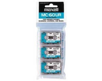 Maxell-Microcassette-BONUS-3-Pack-MODEL-No-MC-60UR