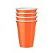 Double Walled Insulated Party Cups, 16-Ounce, Orange- 4 Pack