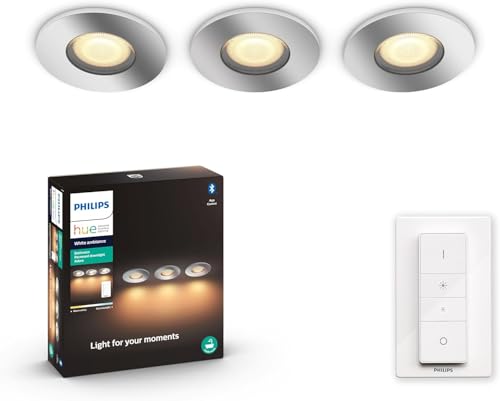 Philips Hue White Ambiance Adore recessed Spot, 3 Pack, Round, Aluminium, Old Generation