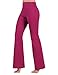 ODODOS Women’s Boot-Cut Yoga Pants Tummy Control Workout Non See-Through Bootleg Yoga Pants,Fuchsia,X-Smallthumb 4