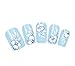 NiceDeco Nail Stickers Nail Tattoo Nail Decal Water Transfers Decals Beautiful White & Blue Hibiscus Flower