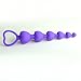 LoveI Anal Sex Toy Beads Butt Plug Heart Shaped Prostate Massager with Safe Pull Ring Handle Soft Carry Bag Unisex G Spot - Purple