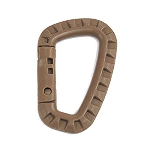 JULUJ 5 Pcs/lot Outdoor D-Ring Plastic Climbing Carabiner Hanging Key Chain Clip Hook Camping Mountaineering Buckle - Khaki
