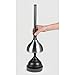mDesign Toilet Plunger and Holder for Bathroom, Storage - Brushed/Slate Gray