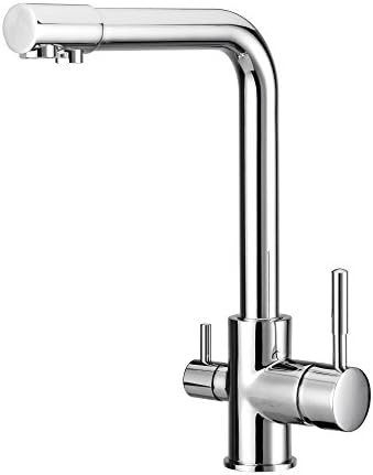 Water Filter Purified Faucet with 3 Way Kitchen Faucet Tap with Filtration Stainless Steel - European Design