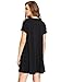 ROMWE Women's Short Sleeve Shirt Embroidered Floral Casual Swing Dress Black M