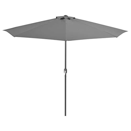 Festnight Halb-Sonnenschirm Ampelschirm mit Aluminiummast 5 Stahlrippen Outdoor Sonnenschutz Strandschirm Terrassenschirm 300 x 150 x 253 cm 3 Farben