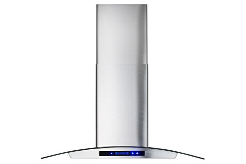 FIREBIRD Stainless Steel 36" Euro Style Island Mount Range Hood LED Screen FBGV-P5009-GL-36