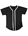 Hat and Beyond Mens Baseball Button Down Jersey Hipster Hip Hop T Shirts 1UPA01 02 (Small, Black/White)