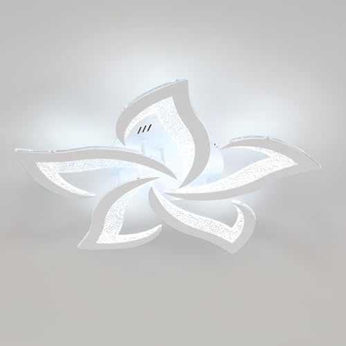 Comely 60W 6750LM Modern White LED Ceiling Light 6750LM Elegant Acrylic Petal Design Ideal for Living Room, Bedroom, Dining Room or Bathroom 6500K Cool White 600K