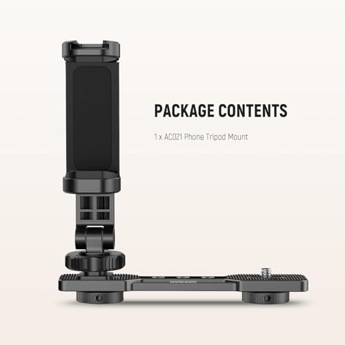NEEWER Phone Holder Mount Compatible with DJI Osmo Pocket 4 & Pocket 3, Accessories Expansion Cell Phone Mount with 1/4" Threads for Tripod/Extension Rod, Cold Shoe for Mini Video Light, Mic, AC021