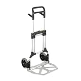 Safco Products 4055NC Stow-Away Heavy Duty Utility Hand Truck, Silver/Black
