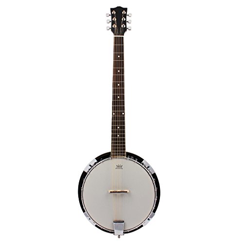 JNTworld 5-String 6-String Banjos Rosewood Fingerboard Sapele Resonator Back, 6-String, Brown