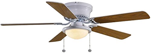 Hampton Bay Hugger 52 in. White Ceiling Fan With Light