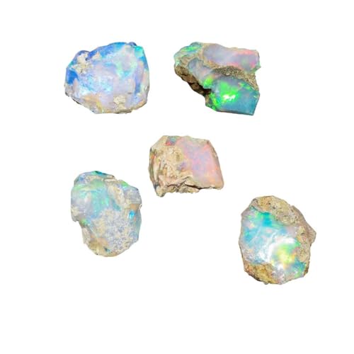 Ethiopian Opal Natural Assorted A+ QUALITY Rough for Jewelry Making, Wire Wrapping, DIY, Healing Rings Crystals, Pendants, Wedding Gift - 5 Pcs