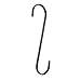 RuiLing 4-Pack 16 Inch Black Chrome Finish Steel Hanging Flat Hooks - S Shaped Hook Heavy-Duty S Hooks,for Kitchenware,Utensils,Plants, Towels,Gardening Tools,Clothes