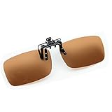 Cyxus Polarized Lenses Classic Sunglasses Clip-On Prescription Glasses [Anti-glare] [UV Protection] Driving/Fishing Outdoor Eyewear, Men & Women (Brown)