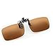 Cyxus Polarized Lenses Classic Sunglasses Clip-On Prescription Glasses [Anti-glare] [UV Protection] Driving/Fishing Outdoor Eyewear, Men & Women (Brown)
