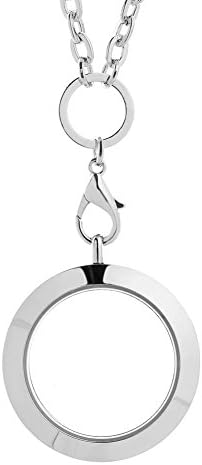 CharmSStory Floating Charm Locket Necklace Pendant 30mm Medium Glass Circle Magnetic Gift (circular 1)