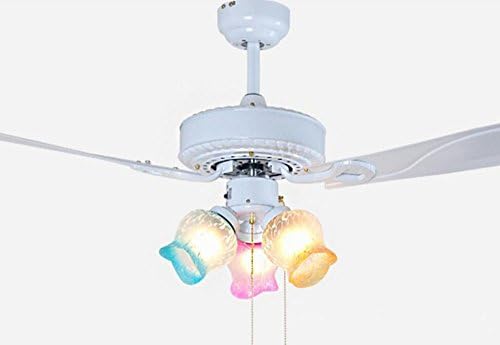 Huston Fan Modern Simple Mute 42 Inch 3 Iron Fan Blades And 3 LED Light White Reversible Electric Ceiling Fan Lamp Bedroom Dining Room Living Room Pull Chain Chandelier