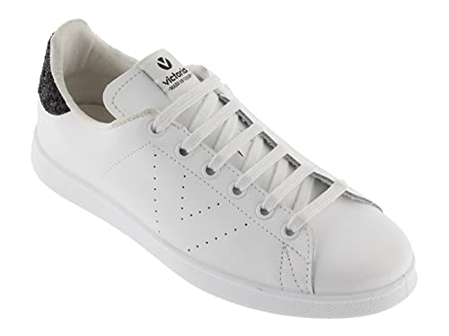 victoria Leather & Back Glitter & Perforated Logo Tennis Shoes 1125104 for Girls