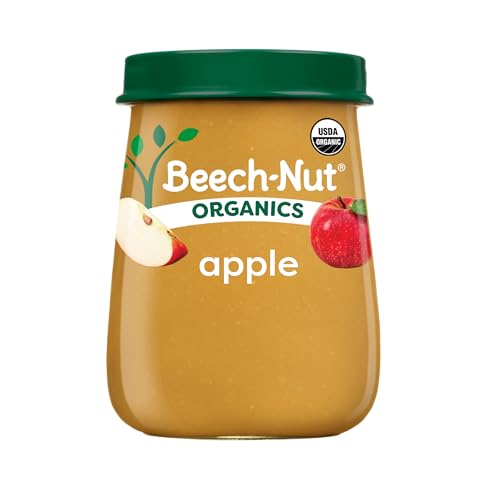 Beech-Nut Organic Baby Food Jars, Organic Apple Puree, Stage 1 Baby Food for Ba…