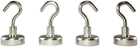 Manic Magnets (4Pk) Crazy Strong Hook Magnets, 25 Pound Pull Force, Rare Earth Neodymium - Our Magnets Are Crazy Strong!