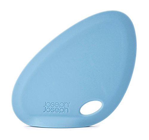 Joseph Joseph 20076 Fin Silicone Bowl Scraper With Integrated Stand Upright For Baking, Blue