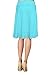 Womens Basic Soft Stretch Mid Midi Knee Length Flare Flowy Skirts Made in USA