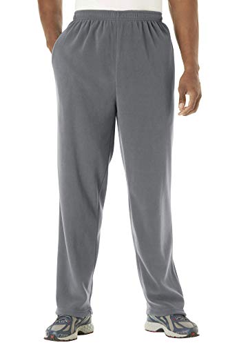 KingSize Men's Big & Tall Explorer Fleece Open-Bottom Sweatpants - Big-8XL, Steel
