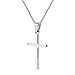 AeraVida Minimalist Sleek Christian Cross .925 Sterling Silver Pendant Necklace