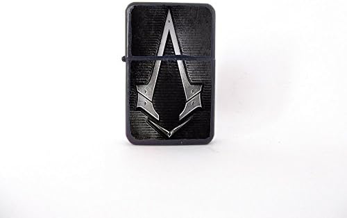 Assassins Creed lighter, black lighter, video game lighter, flip top lighter, Assassins Creed fan art, Assassins Creed collectable, ps4