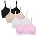 VeaRin Big Girls' Cotton Training Crop Bra with Padding,Starter Bras for Girls Pack of 4 White