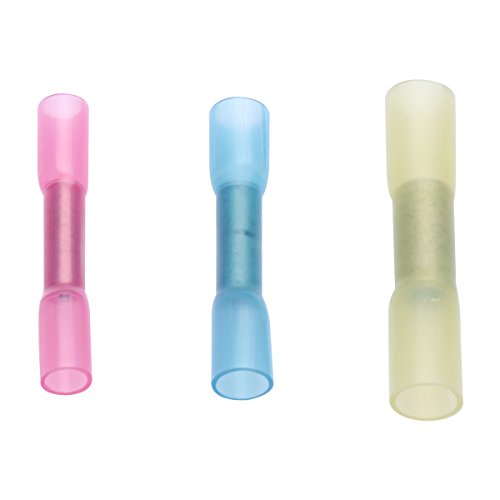 Accessbuy 200pcs Waterproof Heat Shrink Electrical Insulated Wire Crimp Connector Butt Terminals Connectors Automotive 10-22AWG
