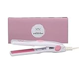 VAV Mini Hair Straightener 1/2-Inch Tourmaline Ceramic Flat Iron Instant Heat Dual Voltage Travel Size(Pink&White)