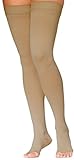 SIGVARIS Women's DYNAVEN Open Toe Thigh-Highs w/Grip-Top 20-30mmHg