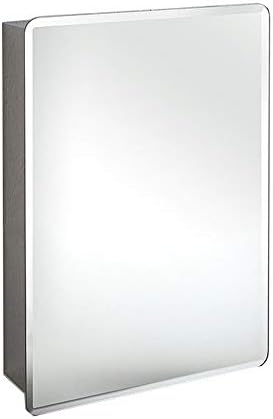 QETU Wall Mount Mirror Cabinet - 15.7 X 23.6 X 5.1 Inch Stainless Steel Bathroom Medicine Cabinet with Compartment - for Bathroom And Balcony