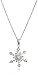 Platinum-Plated Swarovski Zirconia Round Snowflake Pendant Necklace, 16