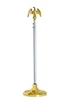 Telescoping Indoor Flag Pole Kit with Base Stand and Gold American Eagle Topper Ornament - Set at 6ft, 7ft or 8ft Height