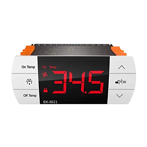 Elitech UEK3021 Digital Touch Button Temperature Controller, Thermostat with Cooling and Defrost, Two Sensors Probes