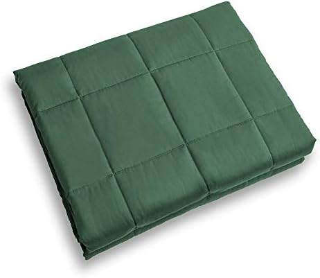 Ourea Weighted Blanket Adult (20 lbs, 60” x 80”, Green, Queen) Breathable Cotton with Glass Beads